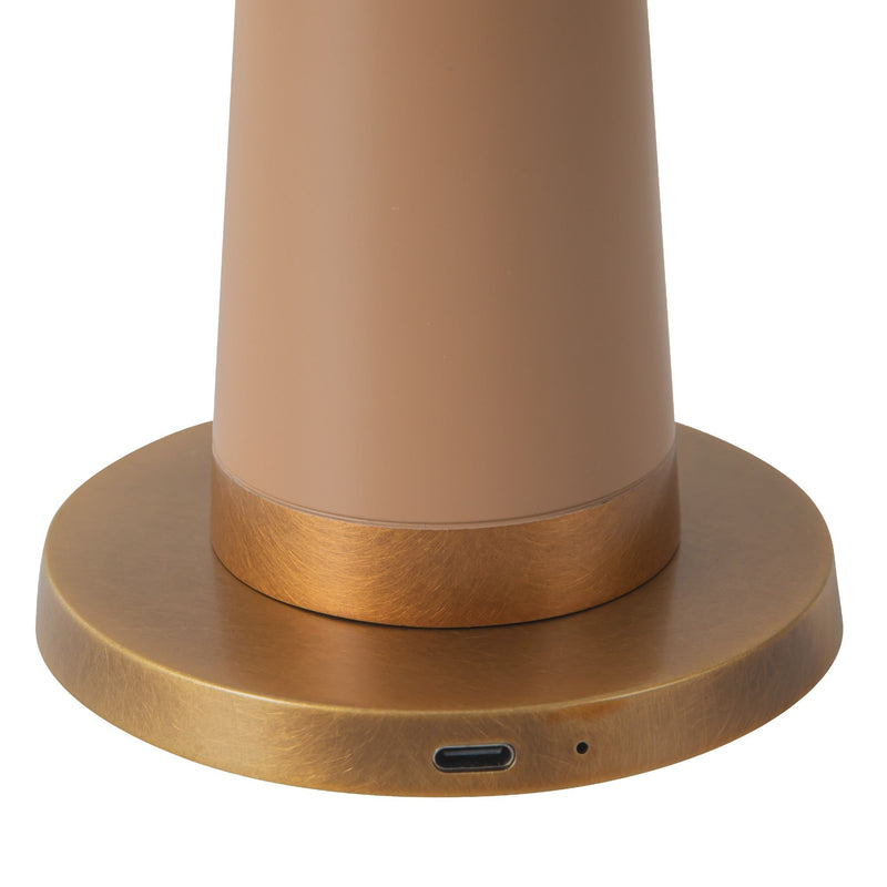 Clemence 6" Cordless LED Table Lamp in Peach