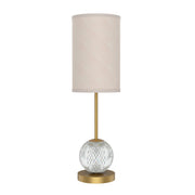 Marni 21" LED Table Lamp in Natural Brass/White Linen