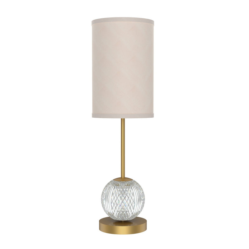 Marni 21" LED Table Lamp in Natural Brass/White Linen
