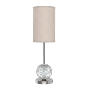 Marni 21" LED Table Lamp in Polished Nickel/White Linen
