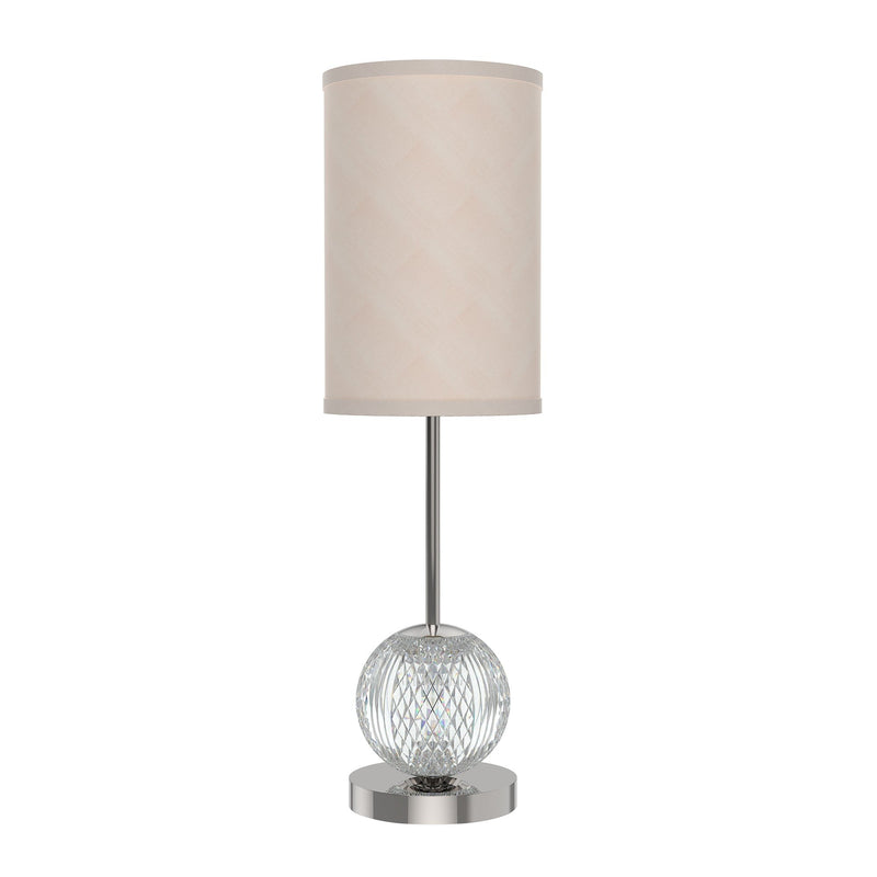 Marni 21" LED Table Lamp in Polished Nickel/White Linen