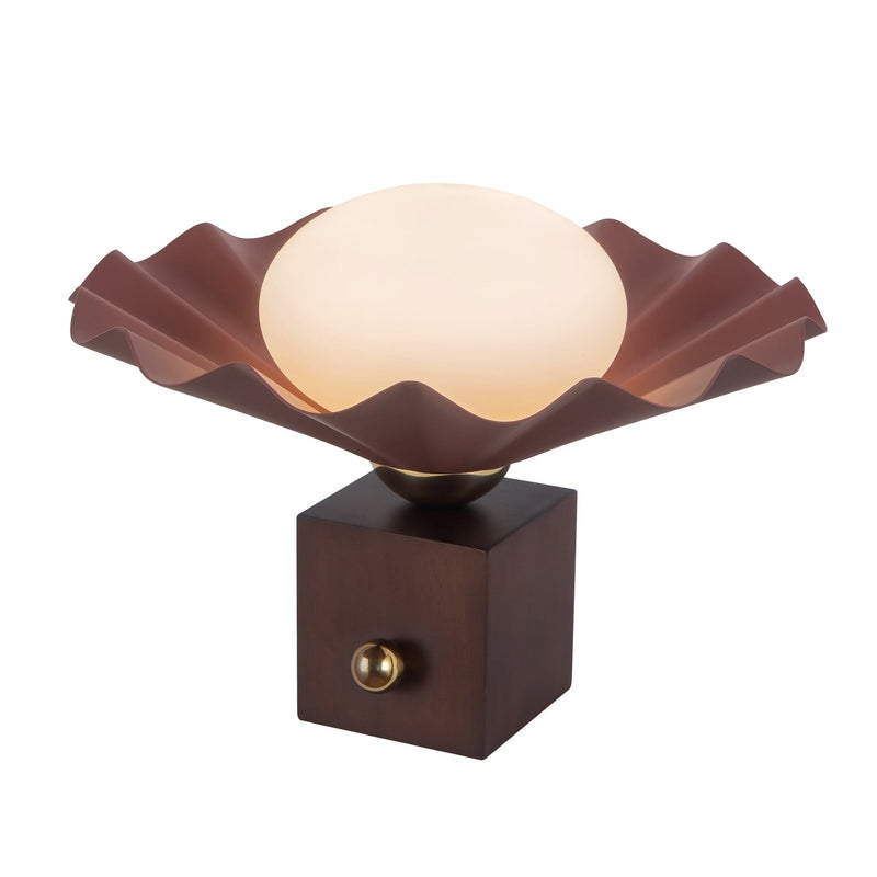 Furrow 12" Table Lamp in Burgundy