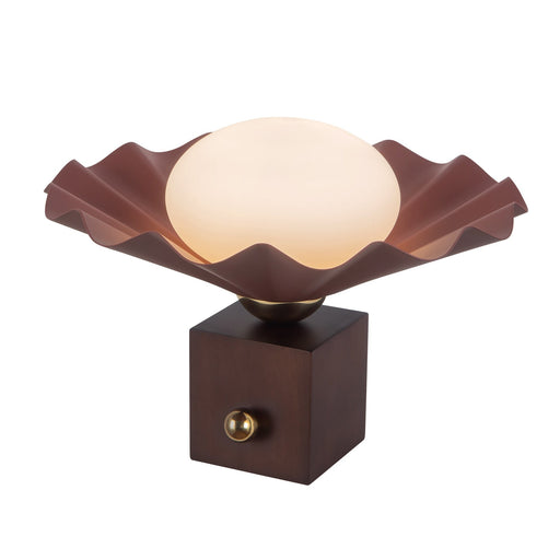 Furrow 12" Table Lamp in Burgundy