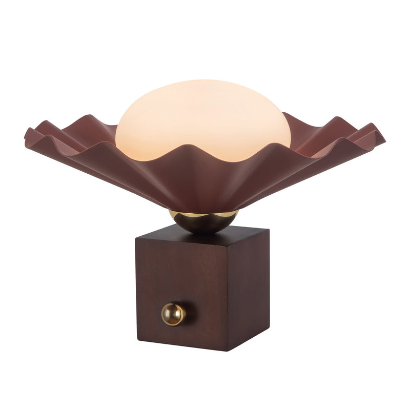 Furrow 12" Table Lamp in Burgundy