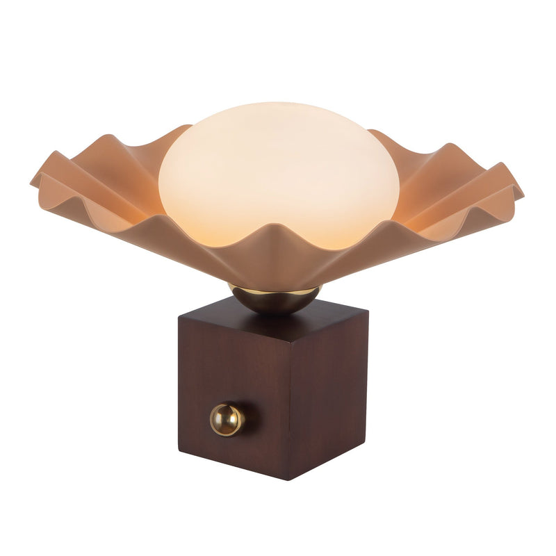 Furrow 12" Table Lamp in Peach
