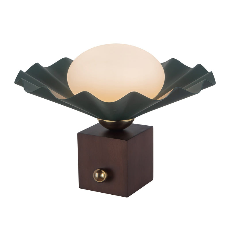 Furrow 12" Table Lamp in Pine Green