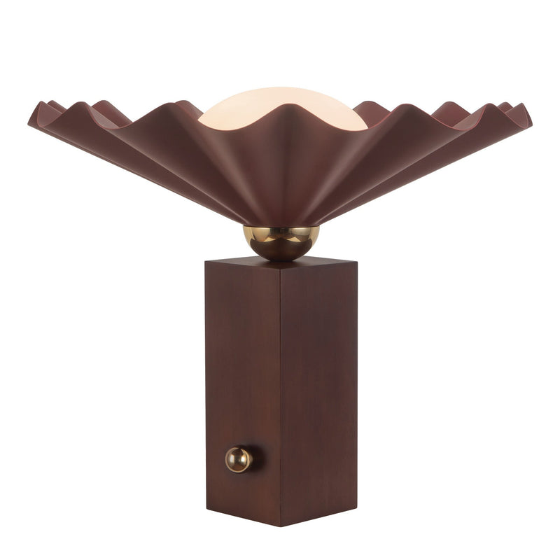 Furrow 16" Table Lamp in Burgundy