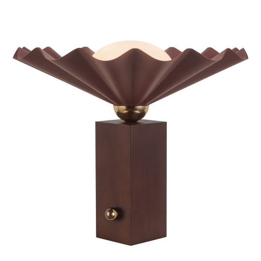 Furrow 16" Table Lamp in Burgundy