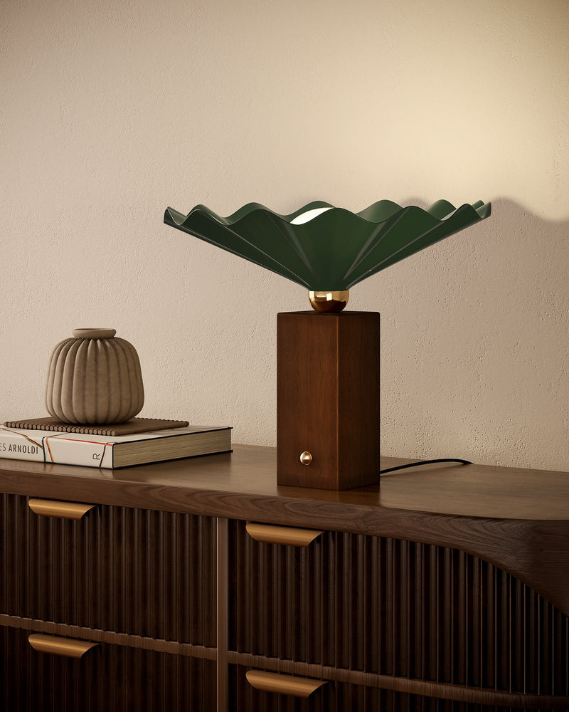 Furrow 16" Table Lamp in Pine Green