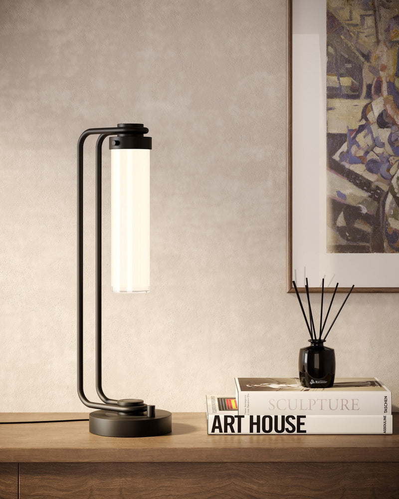 Wynwood 22" Table Lamp in Urban Bronze/Glossy Opal