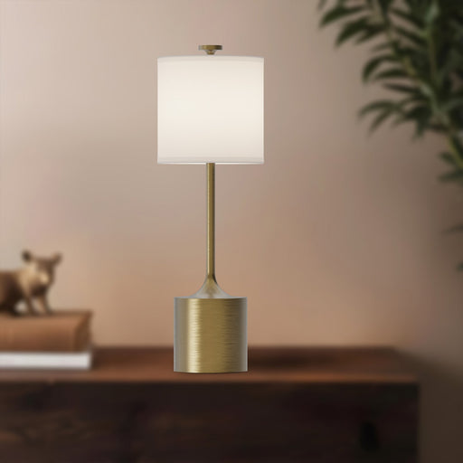 Issa 26" Table Lamp in Brushed Gold/Ivory Linen