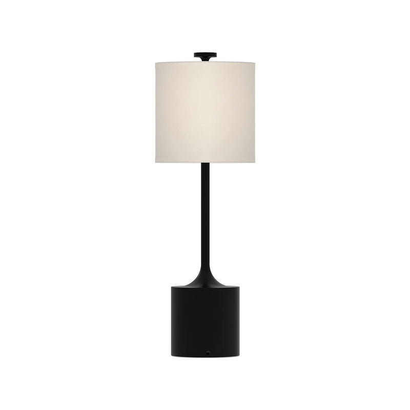 Issa 26" Table Lamp in Matte Black/Ivory Linen