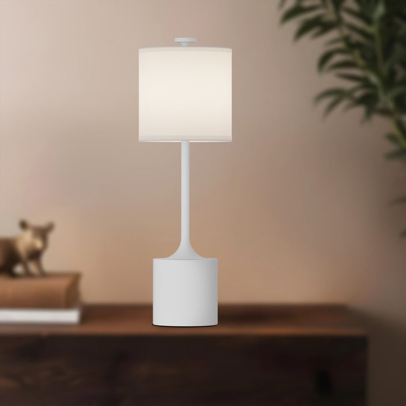 Issa 26" Table Lamp in White/Ivory Linen
