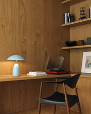 Poppy 12" LED Table Lamp in Burgundy