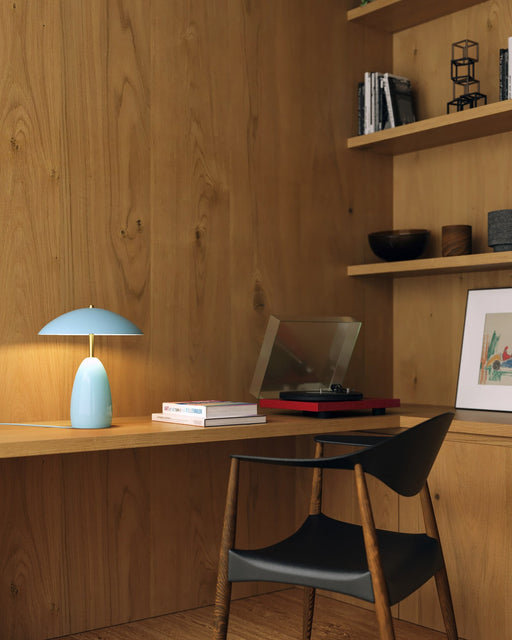 Poppy 12" LED Table Lamp in Burgundy