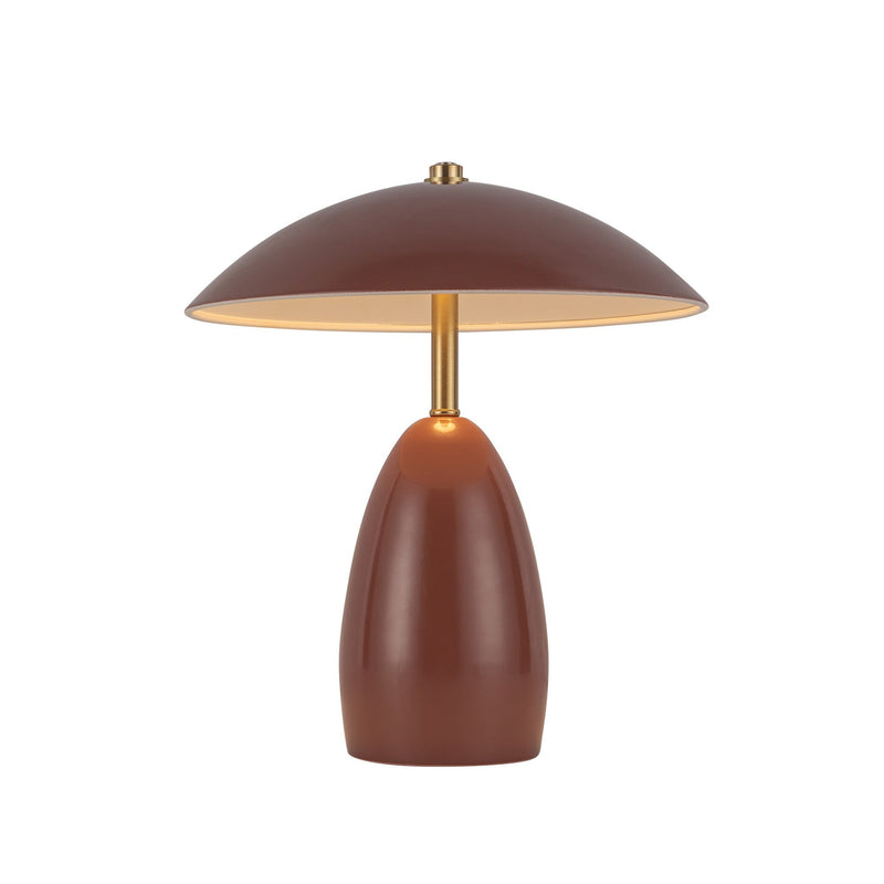 Poppy 9" Cordless Table Lamp in Burgundy