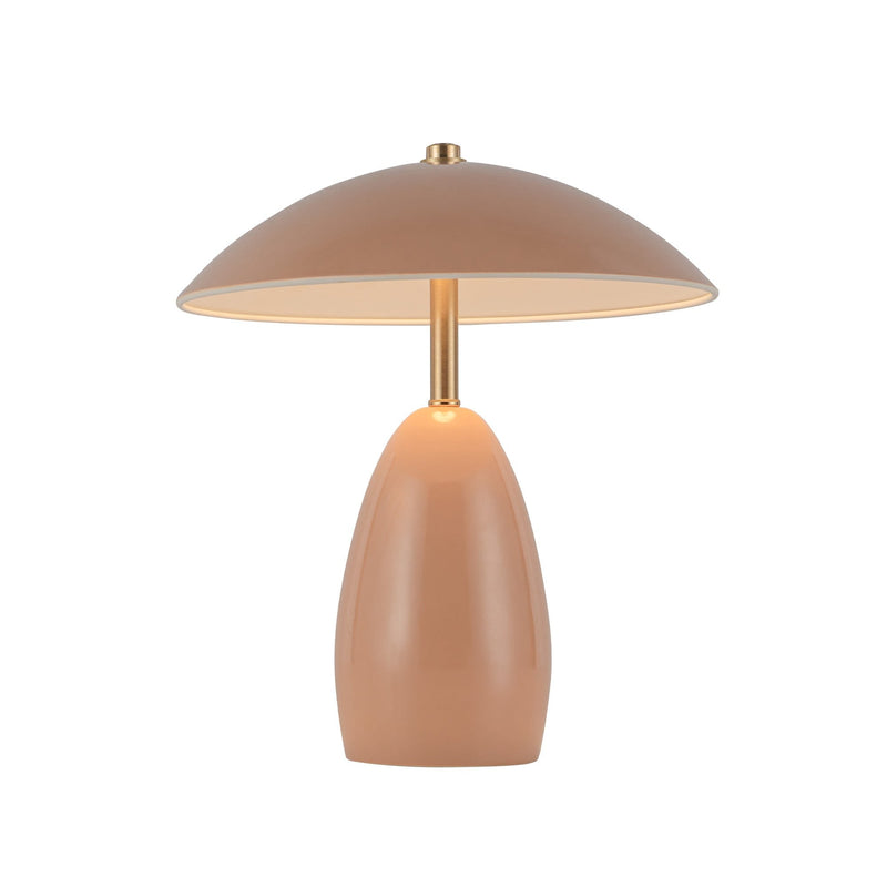 Poppy 9" Cordless Table Lamp in Peach