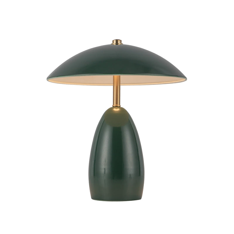 Poppy 9" Cordless Table Lamp in Pine Green
