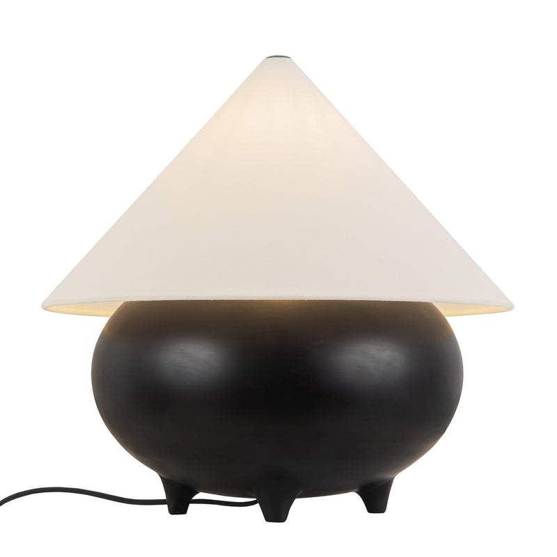 Rowan 17" Table Lamp in Matte Black/White Linen