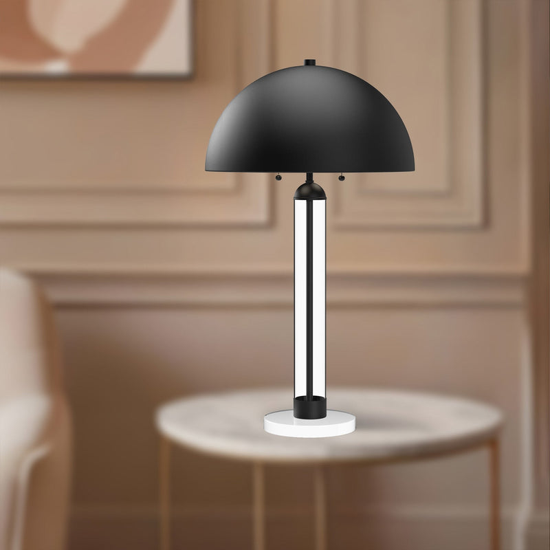 Margaux 18" 2-Light Table Lamp in Matte Black