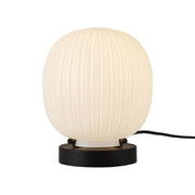 Cherise 7" Table Lamp in Matte Black/Glossy Ribbed Opal Glass