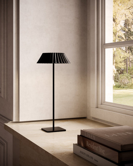 Pela 14" Cordless Table Lamp in Black