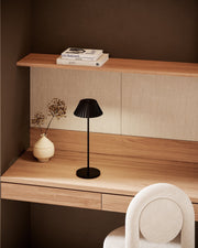 Zola 14" Cordless Table Lamp in Black