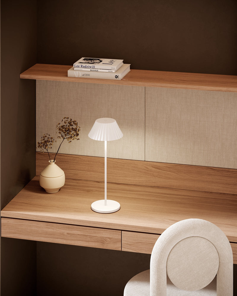 Zola 14" Cordless Table Lamp in White