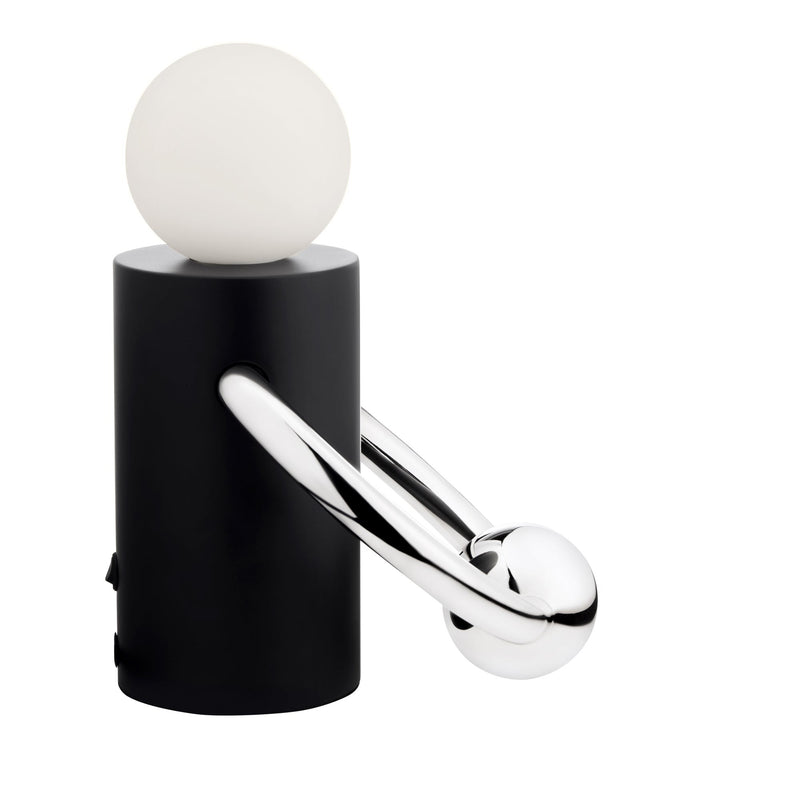 Septum 8" Table Lamp in Matte Black/Chrome