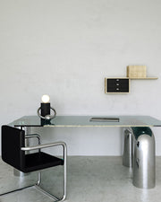 Septum 8" Table Lamp in Matte Black/Chrome