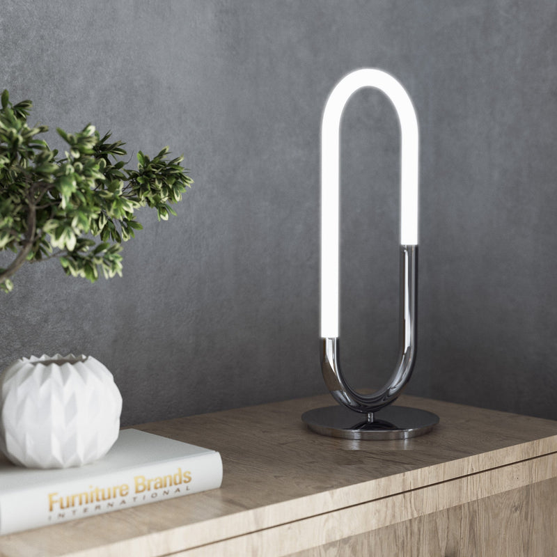 Huron 21" Table Lamp in Chrome