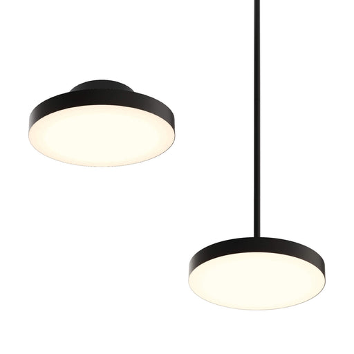 Fusion 12" Convertible Pendant / Flush Mount in Black