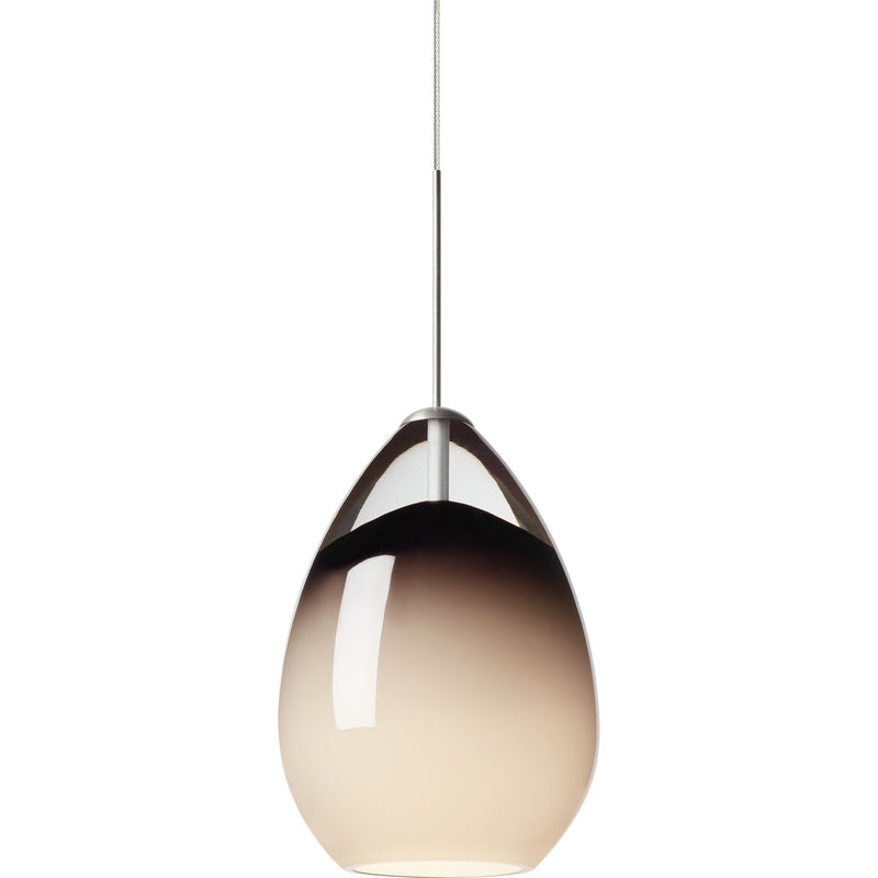 Alina Mini Pendant in Satin Nickel with Smoke Glass