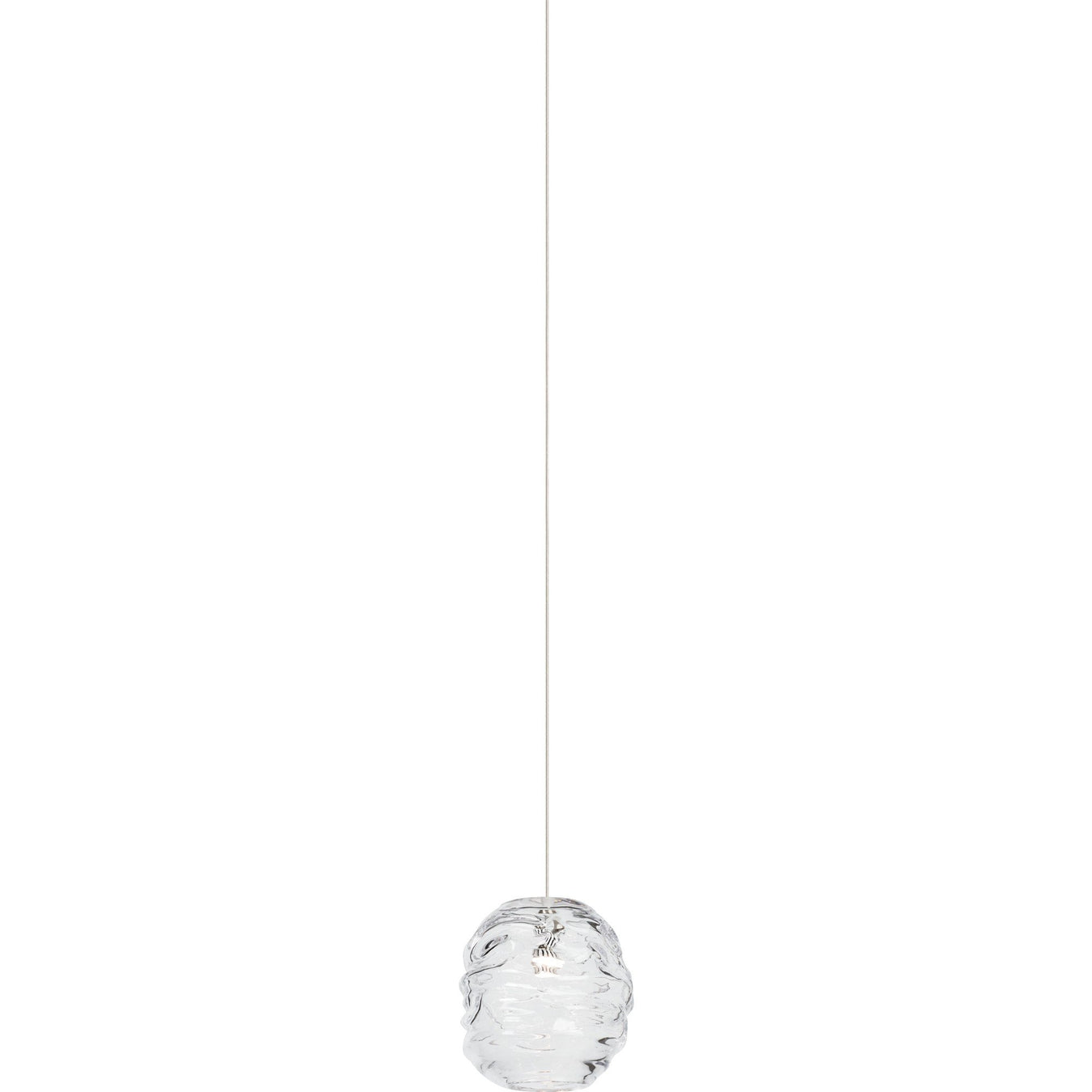 Audra Grande Pendant in Clear Satin Nickel