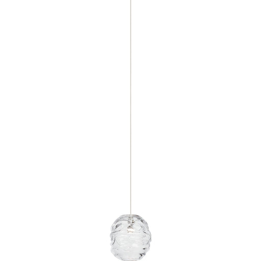 Audra Grande Pendant in Clear Satin Nickel