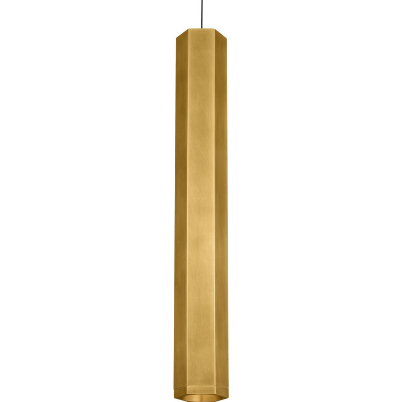 Blok Large Pendant in Aged Brass with Freejack Glass