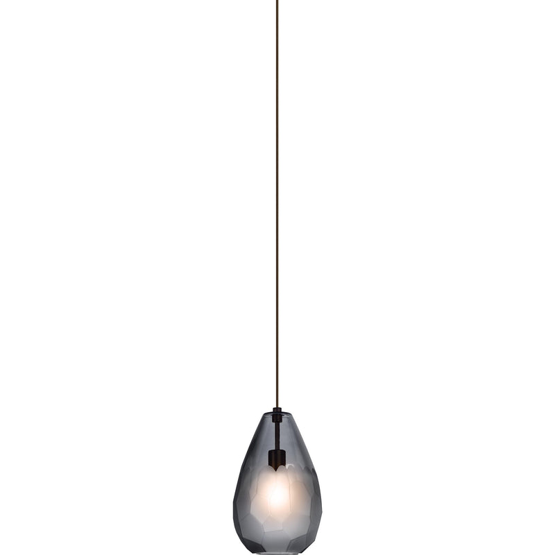 Briolette Grande Pendant in Smoke Satin Nickel