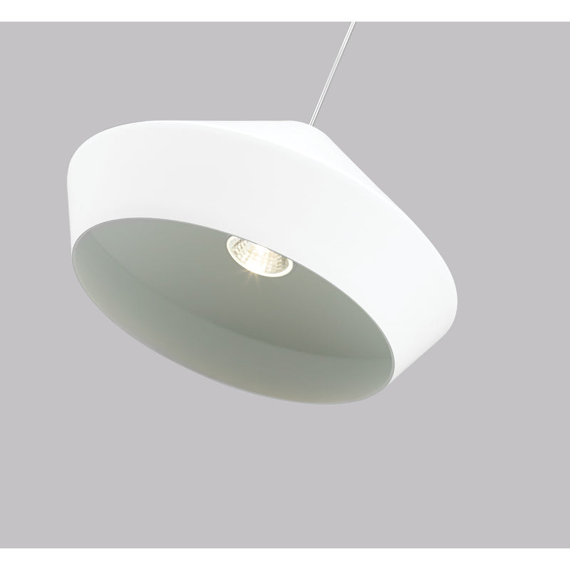 Brummel Pendant in Satin Nickel with Matte White Glass