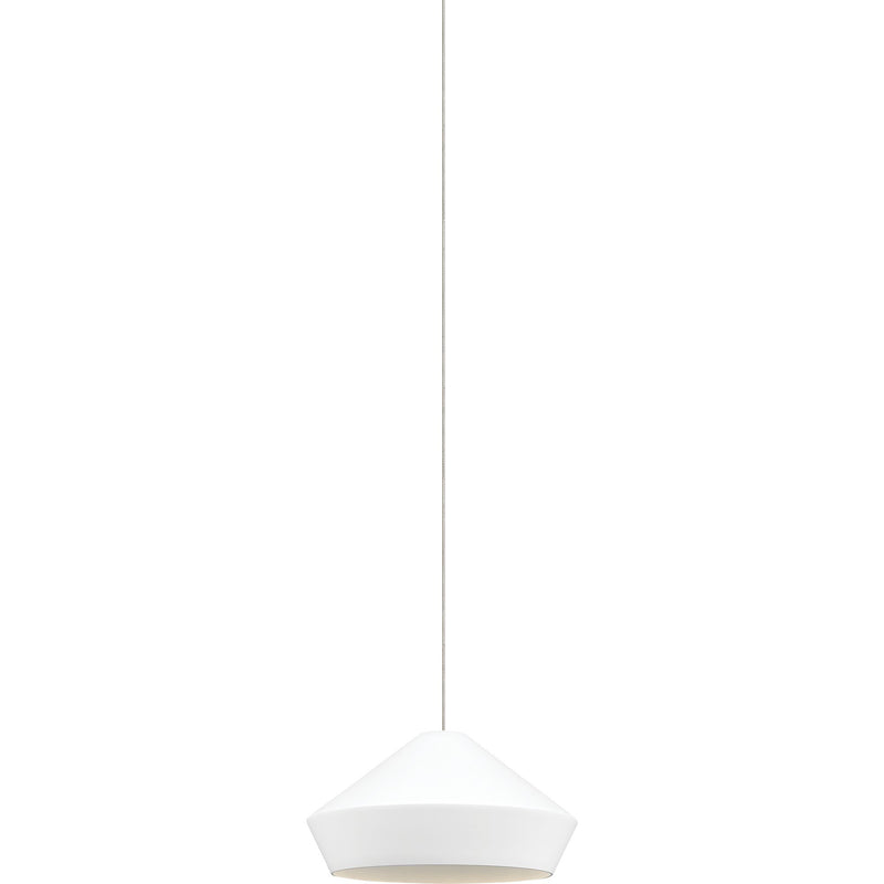 Brummel Pendant in Antique Bronze with Matte White Glass