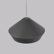 Brummel Pendant in Satin Nickel with Matte Charcoal Gray Glass