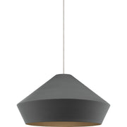 Brummel Pendant in Antique Bronze with Matte Charcoal Gray Glass