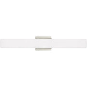 Solace Bath Vanity Light in White Satin Nickel