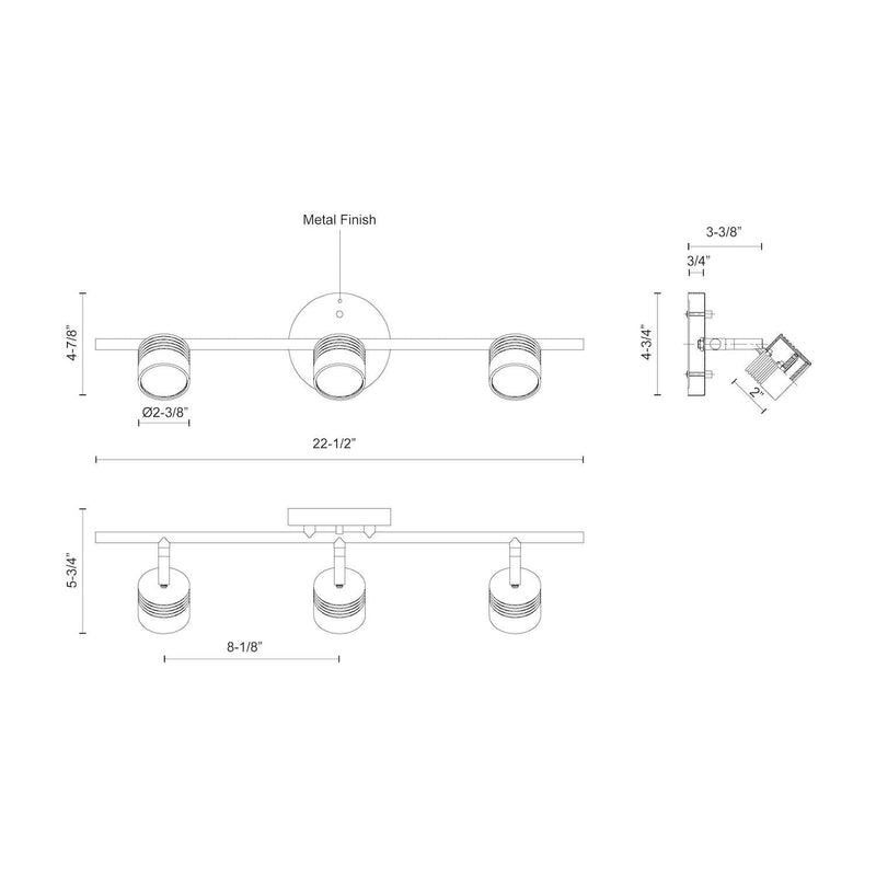 Lyra 22" Semi-Flush Mount in Black
