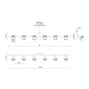 Lyra 43" Semi-Flush Mount in Brushed Nickel