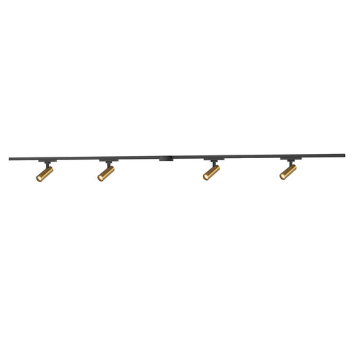Paolo 81" 4-Head Trilo Track LED Ceiling Kit with 1" Heads in Brushed Gold - 3000K