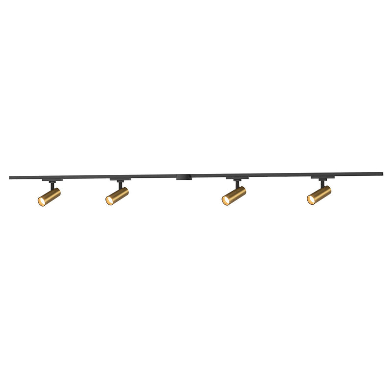 Paolo 81" 4-Head Trilo Track LED Ceiling Kit with 2" Heads in Brushed Gold - 3000K