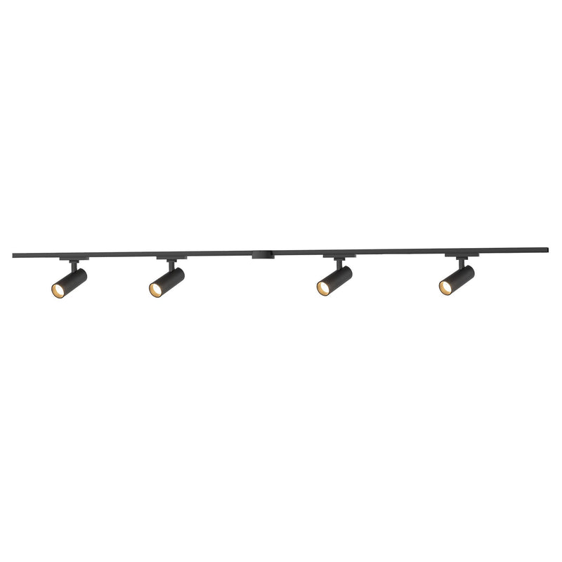Paolo 81" 4-Head Trilo Track LED Ceiling Kit with 2" Heads in Black - 3000K