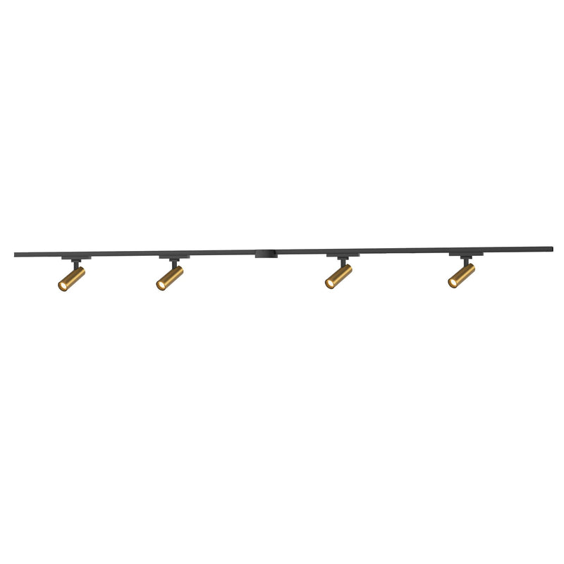 Paolo 81" 4-Head Trilo Track LED Ceiling Kit with 1" Heads in Brushed Gold - 4000K