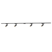 Paolo 81" 4-Head Trilo Track LED Ceiling Kit with 1" Heads in Black - 4000K