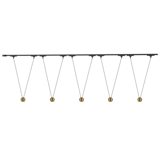 Faria Double 81" 5-Head Trilo Track LED Ceiling Kit in Brushed Gold - 3000K